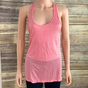 Free People Shimmery Coral Pink Tank Top